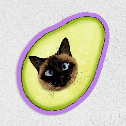 Avo-Gato Waterproof Sticker