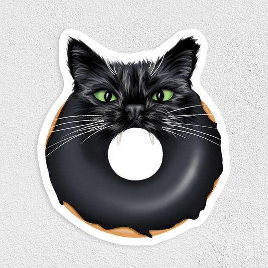 Donut Cat Waterproof Sticker