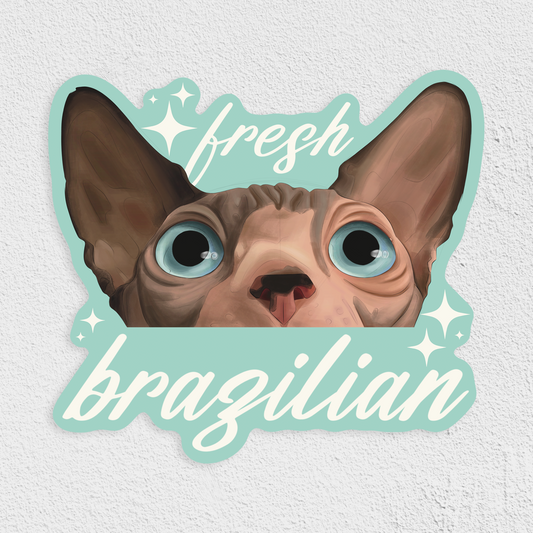Fresh Brazilian Cat Waterproof Sticker