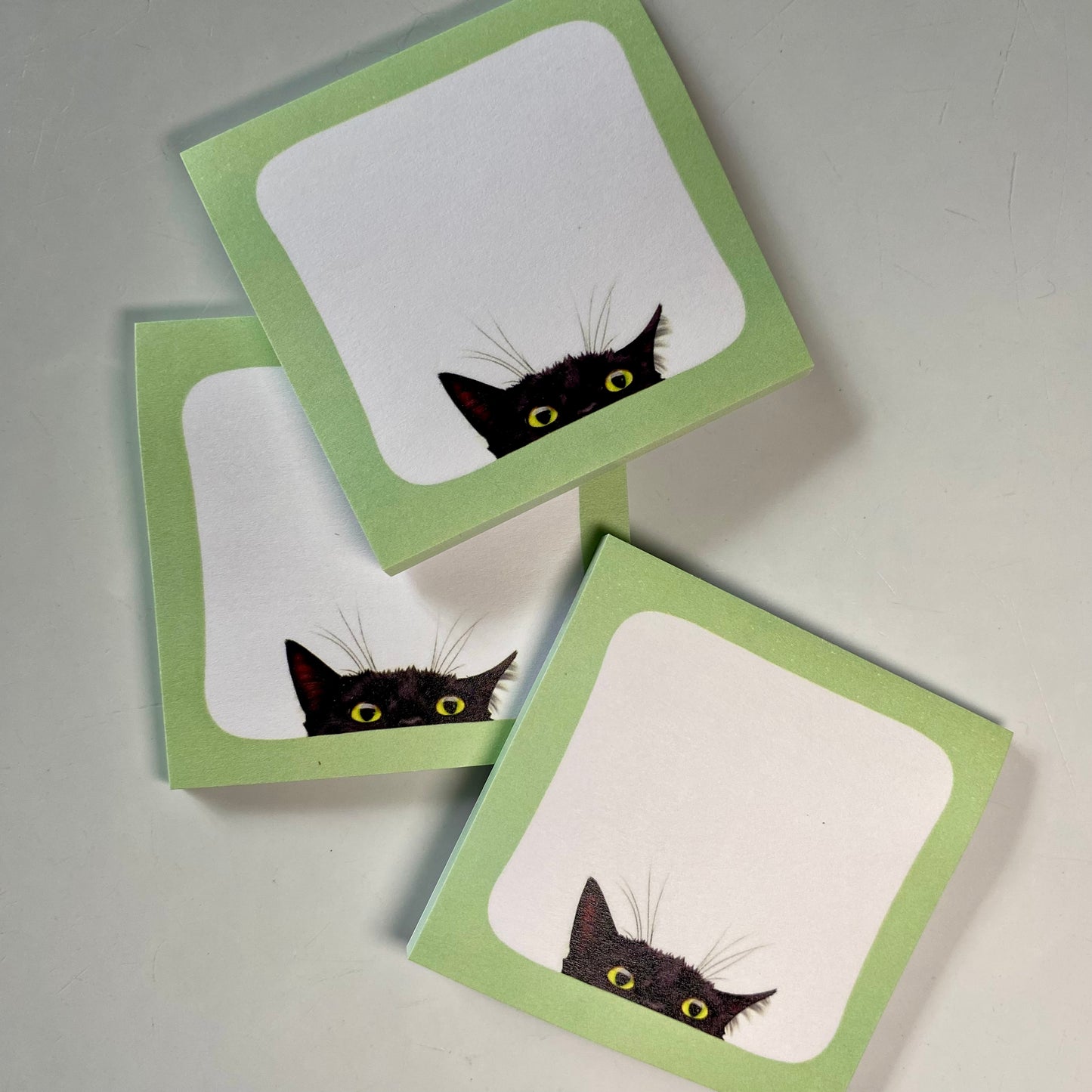 Peeking Cat Post-It Note (Green)