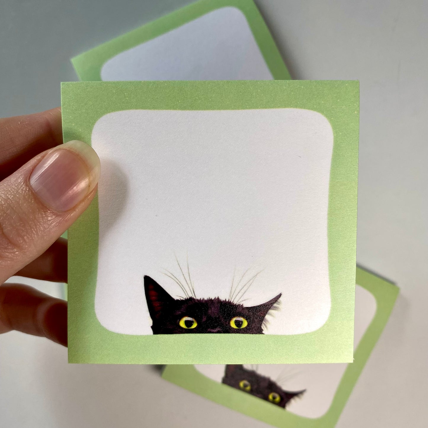 Peeking Cat Post-It Note (Green)