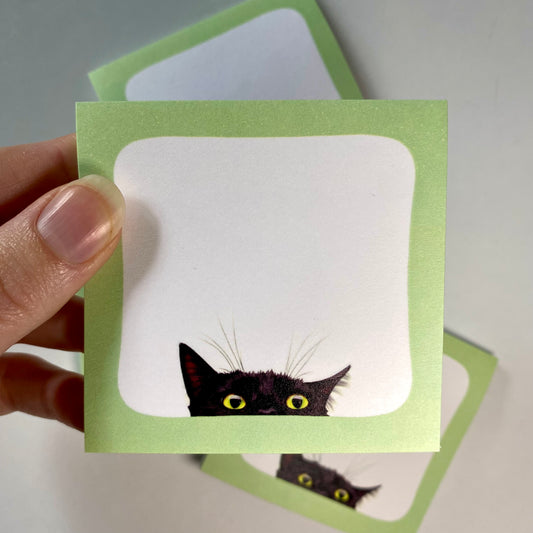 Peeking Cat Post-It Note (Green)