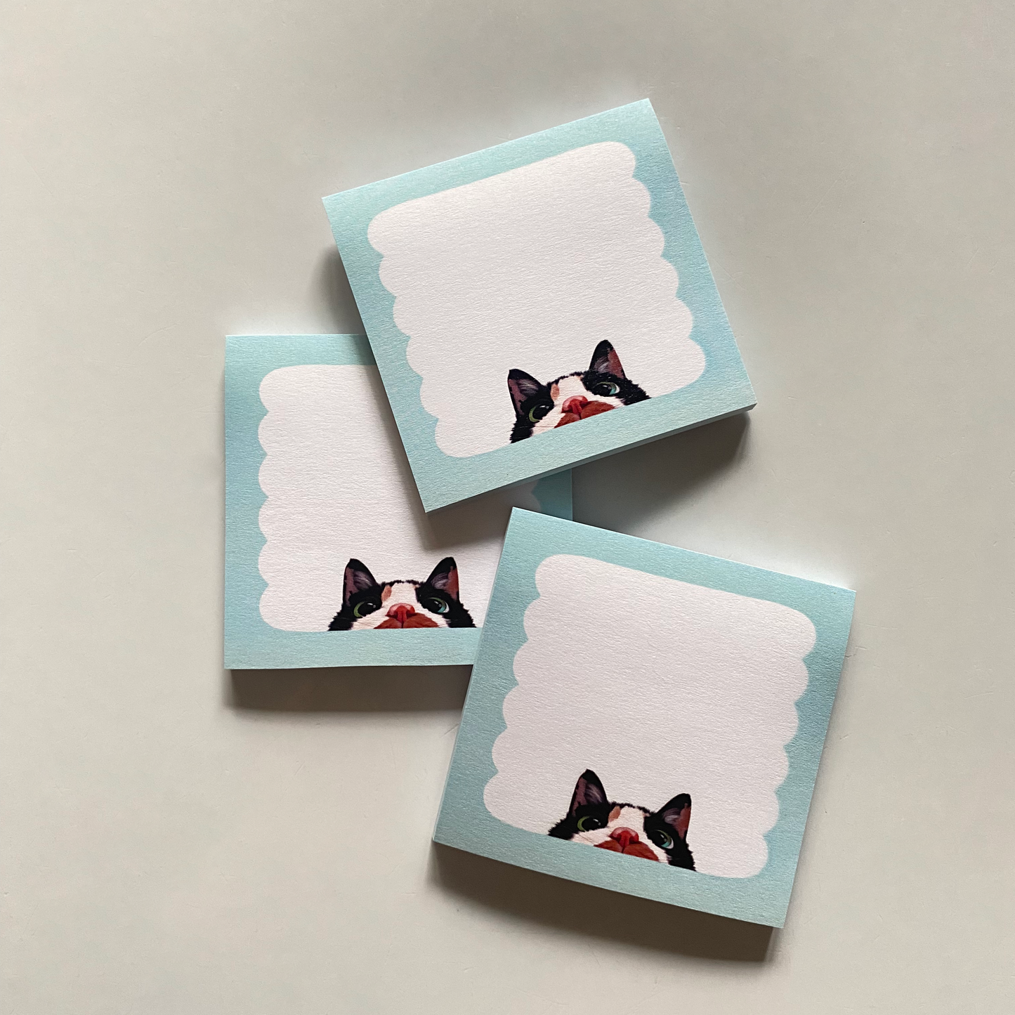 Peeking Cat Post-It Note (Blue)