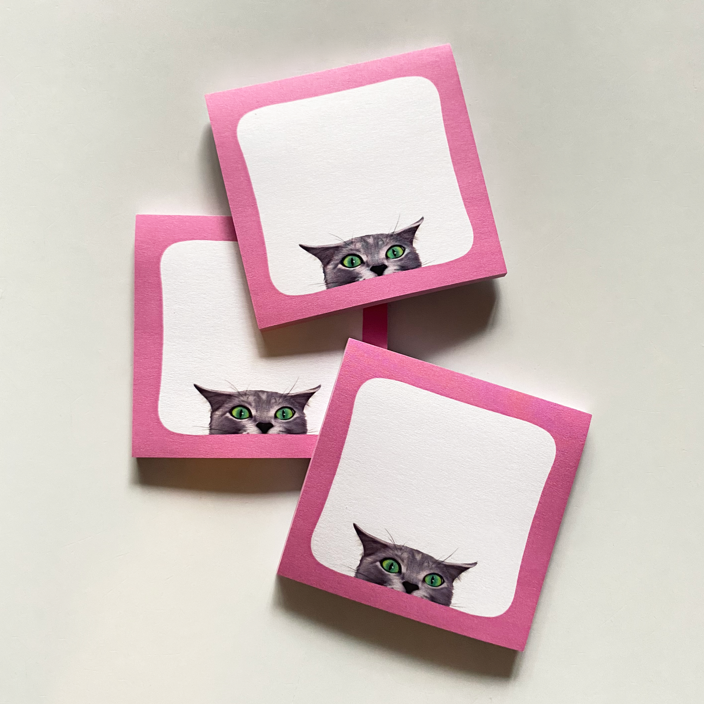 Peeking Cat Post-It Note (Pink)