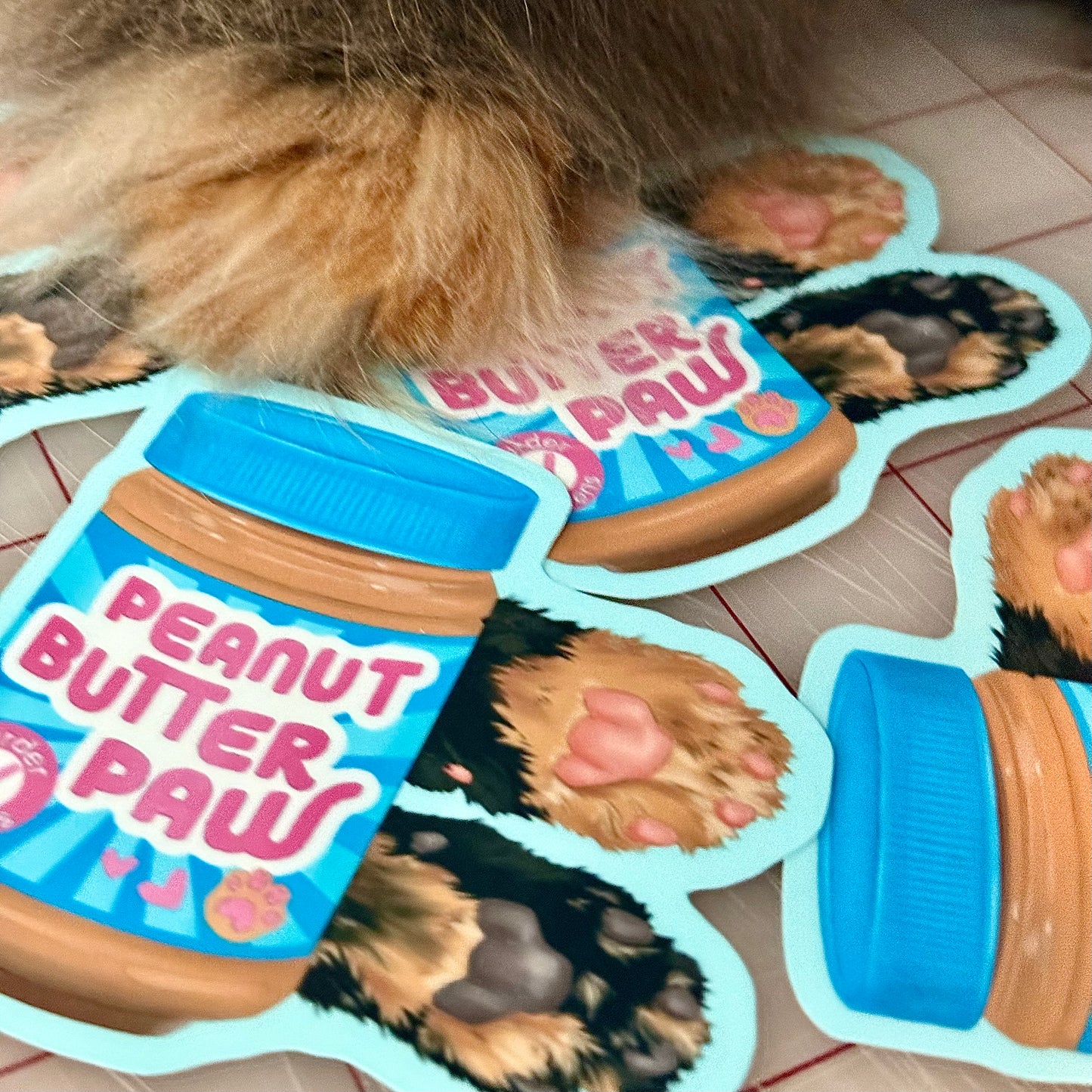 Peanut Butter Paw Waterproof Sticker