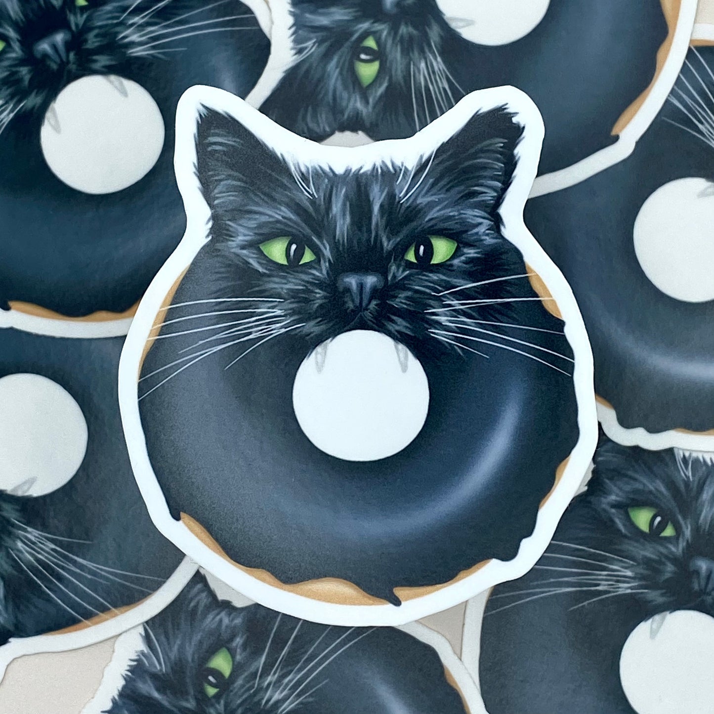 Donut Cat Waterproof Sticker