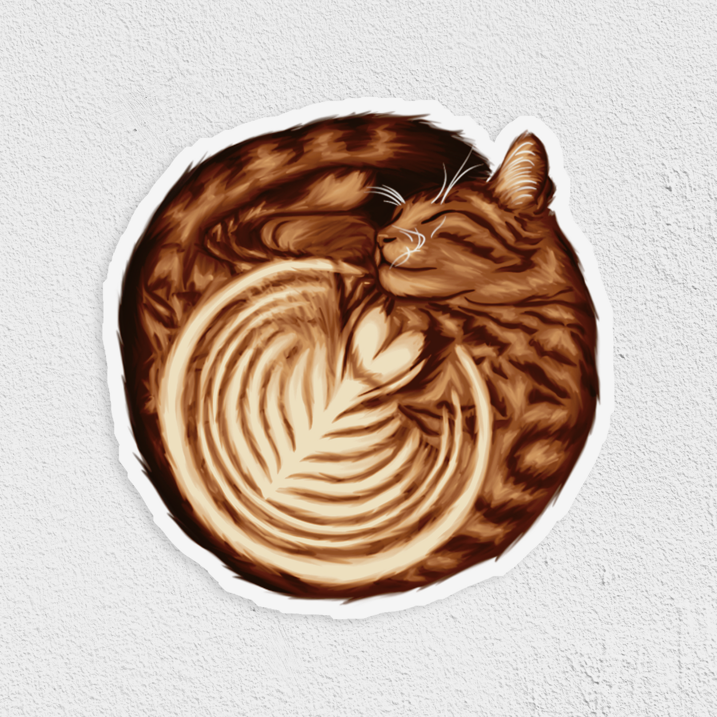 Latte Cat Waterproof Sticker
