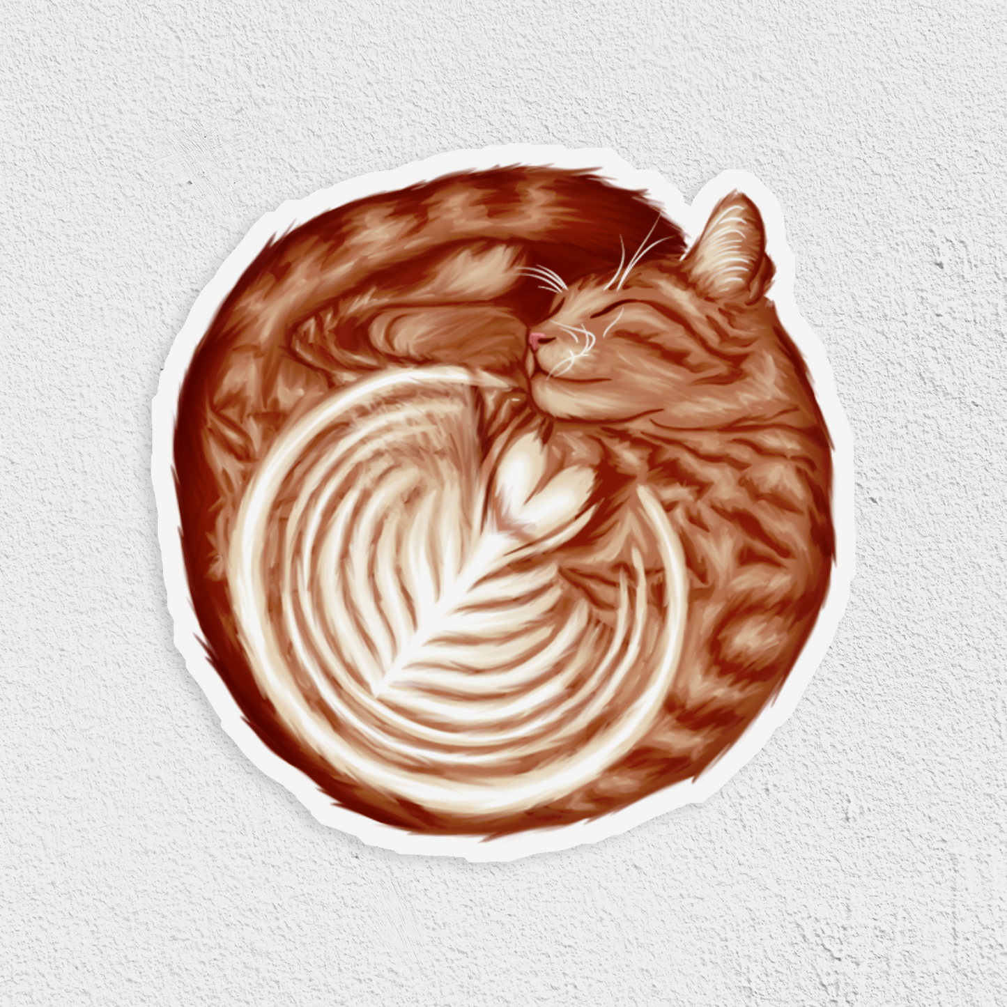 Latte Cat Waterproof Sticker