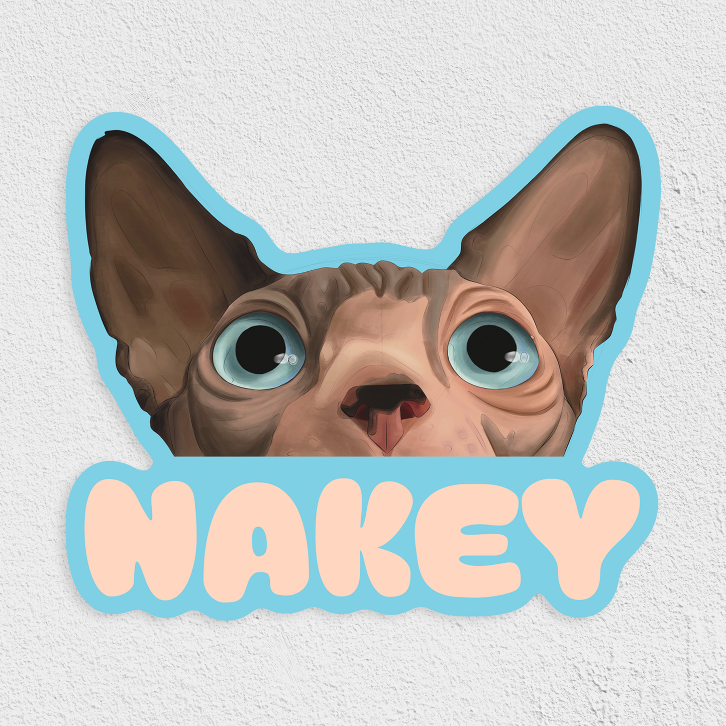 Nakey Cat Waterproof Sticker