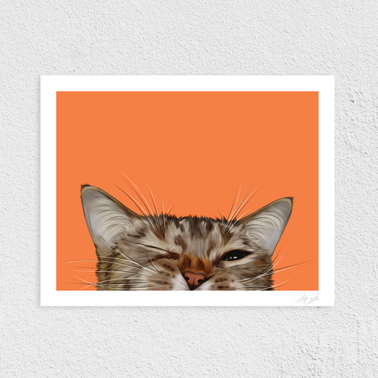Whisker Wink Art Print