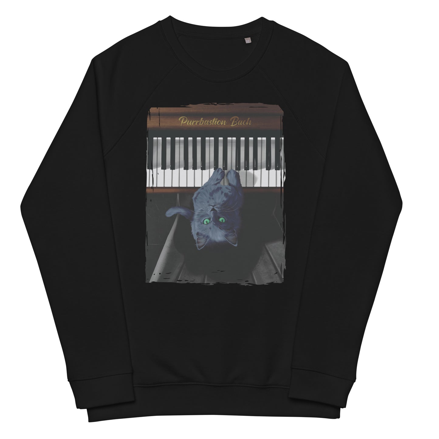Purrbastion Bach Unisex Organic Raglan Sweatshirt