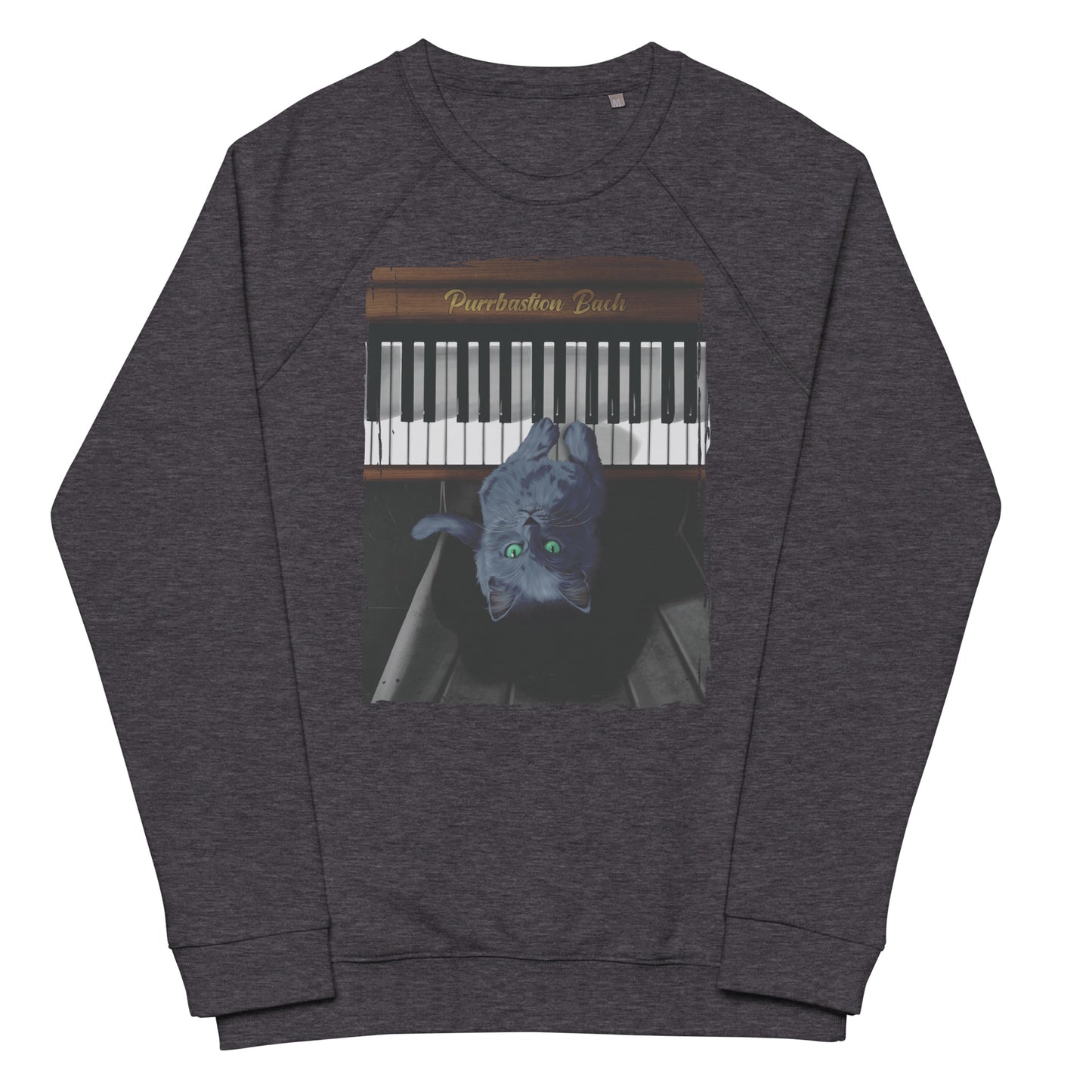 Purrbastion Bach Unisex Organic Raglan Sweatshirt
