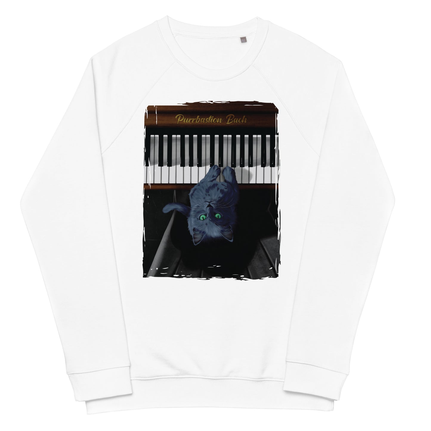 Purrbastion Bach Unisex Organic Raglan Sweatshirt