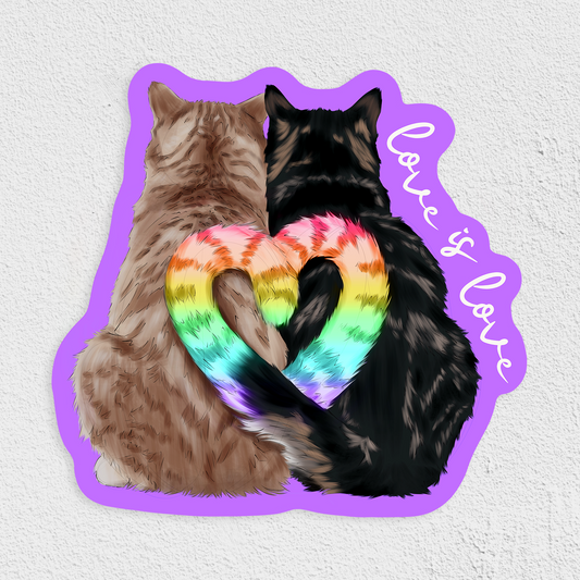 Cat Love Is Love Waterproof Sticker