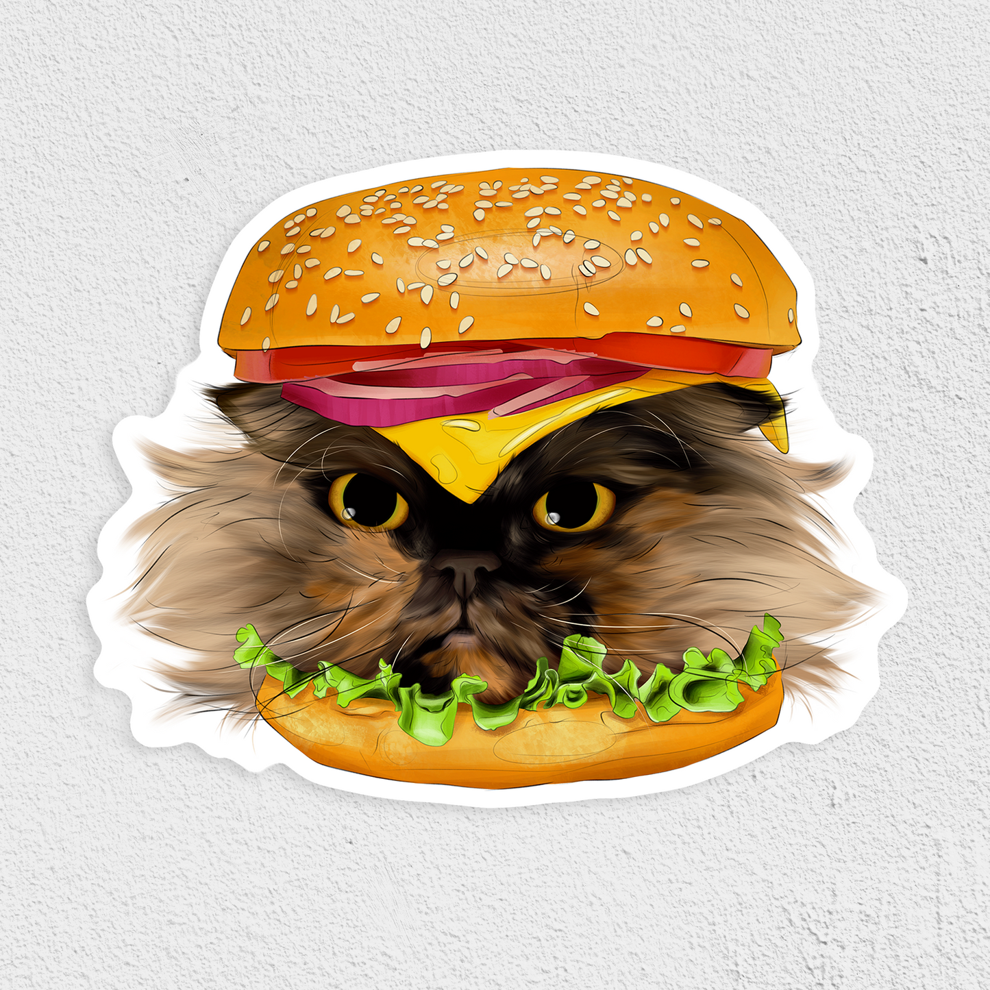 Cheese Purrger Waterproof Sticker