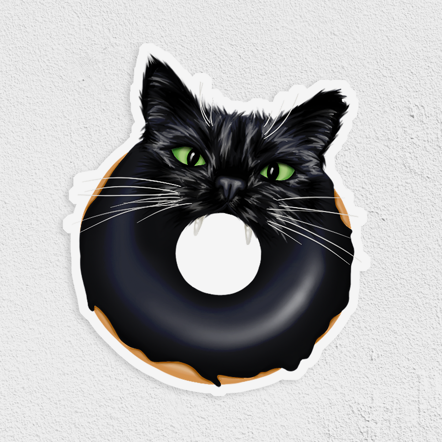 Donut Cat Waterproof Sticker