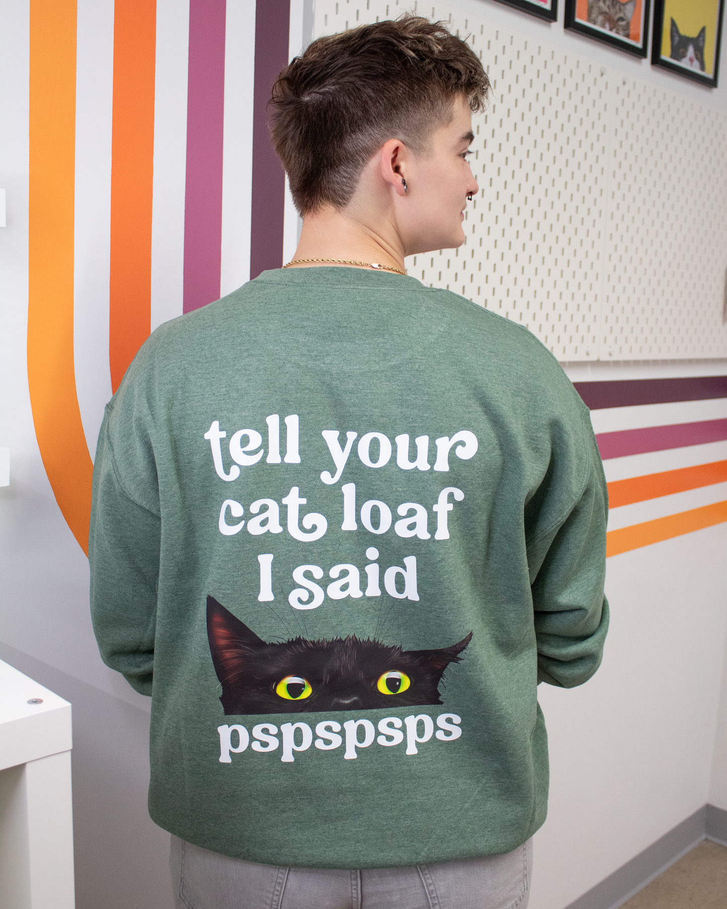 Heather Green Pspspsps Unisex Crewneck Sweatshirt