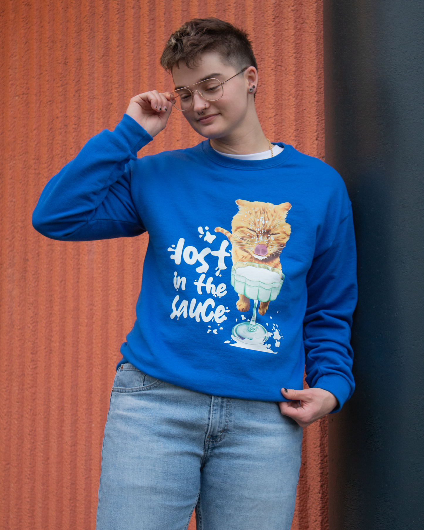 Royal Blue Lost In The Sauce Unisex Crewneck Sweatshirt