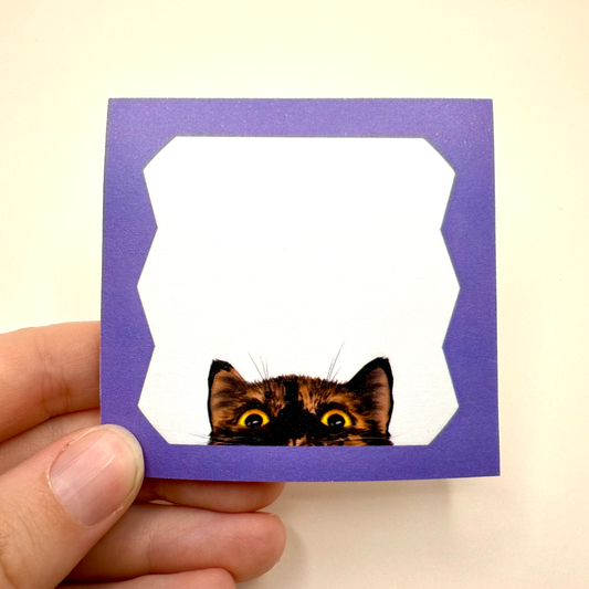 Peeking Cat Post-It Note (Tortie)