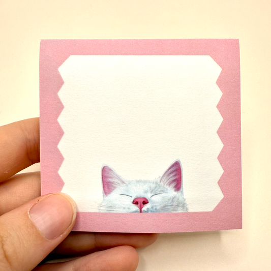 Peeking Cat Post-It Note (White)