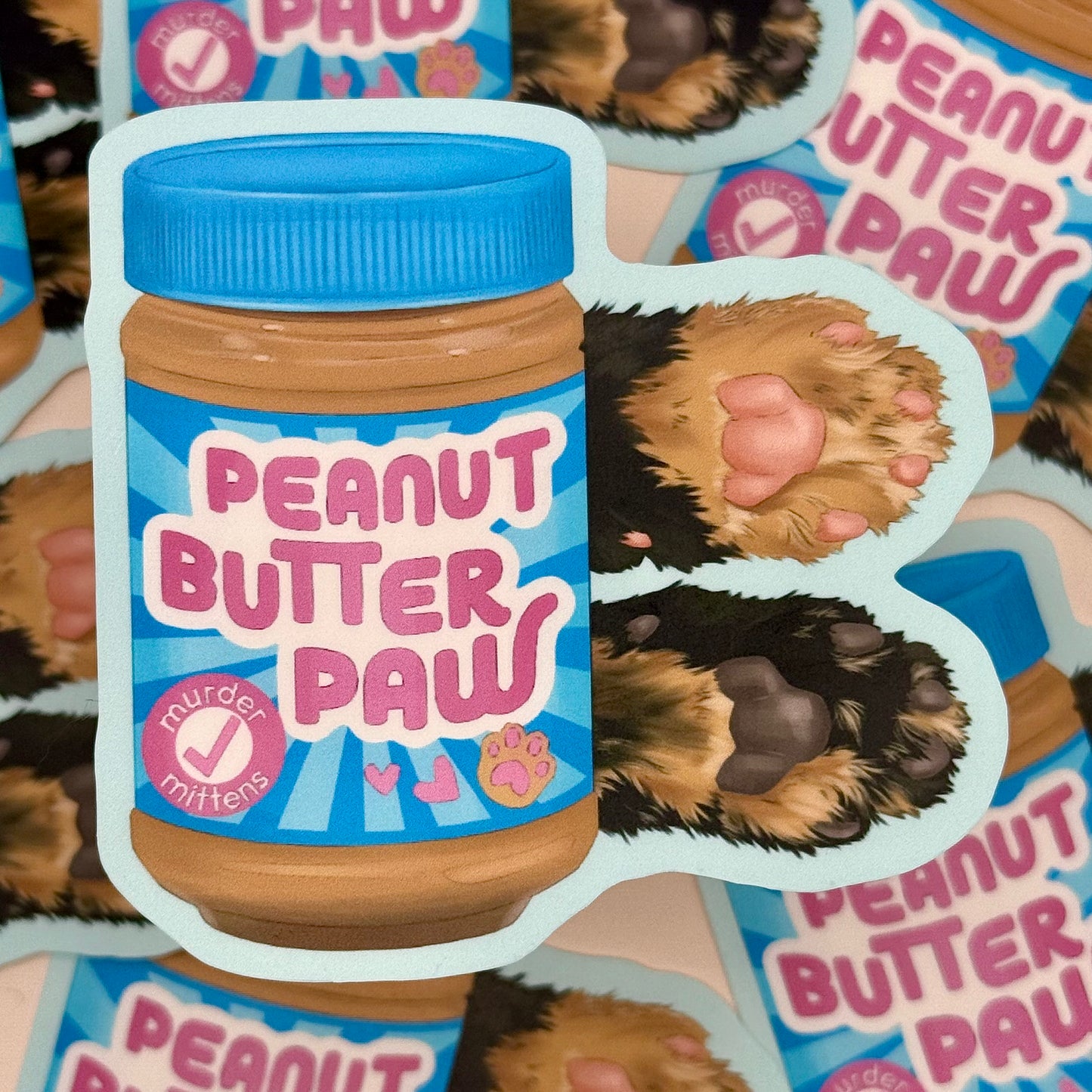 Peanut Butter Paw Waterproof Sticker