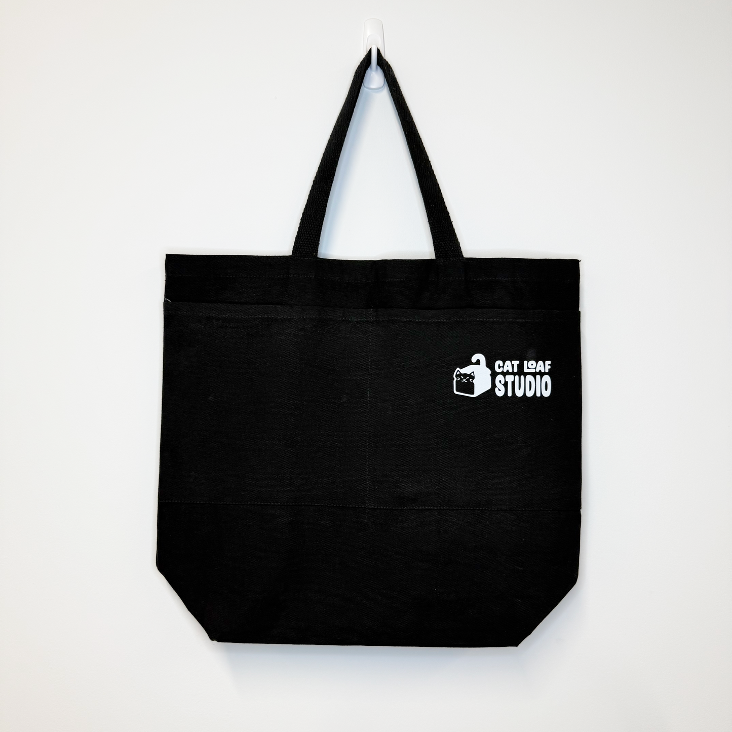 Rainbow Kitties Canvas Tote Bag Black