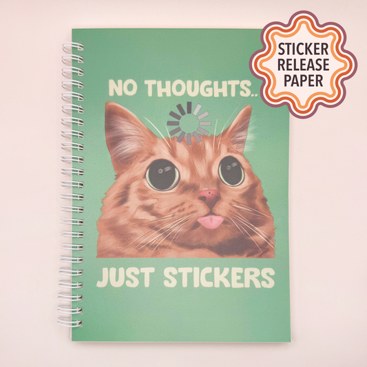 No Thoughts Just Stickers Reusable Sticker Collecting Book