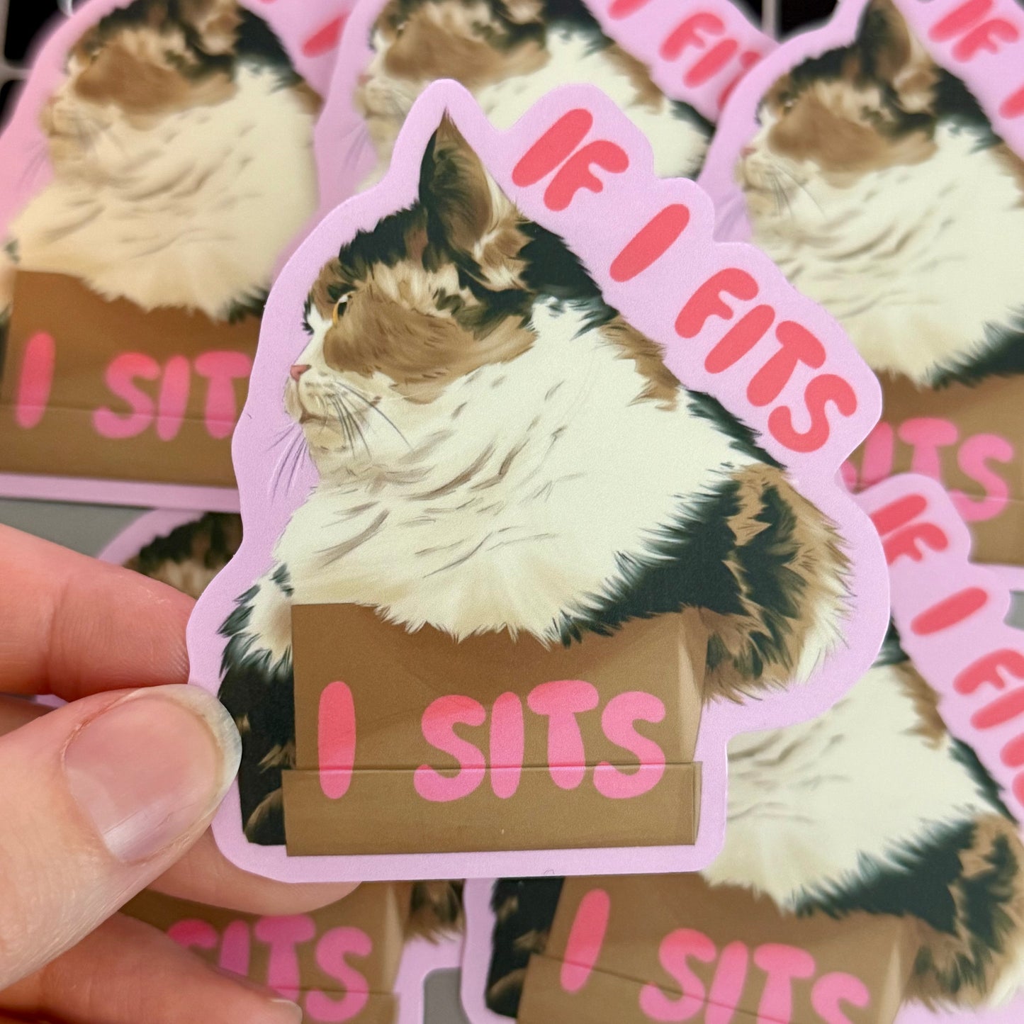 If I Fits I Sits Waterproof Sticker