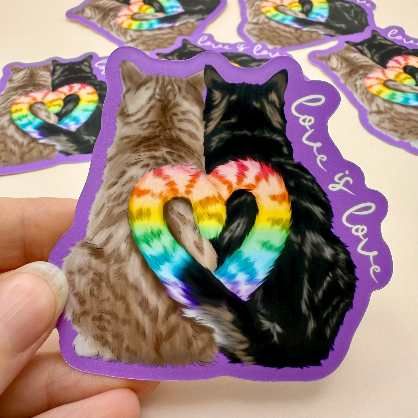 Cat Love Is Love Waterproof Sticker