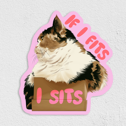 If I Fits I Sits Waterproof Sticker