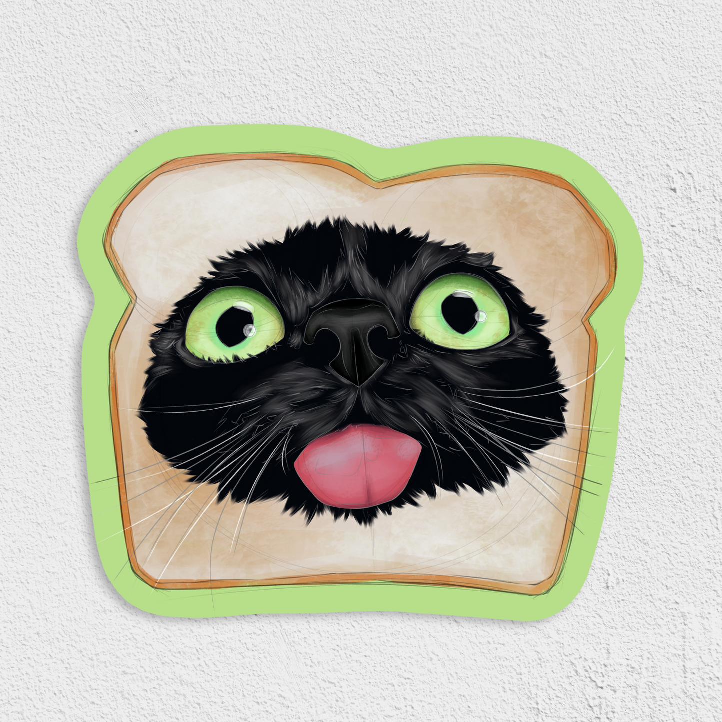 In-Bread Cat Waterproof Sticker