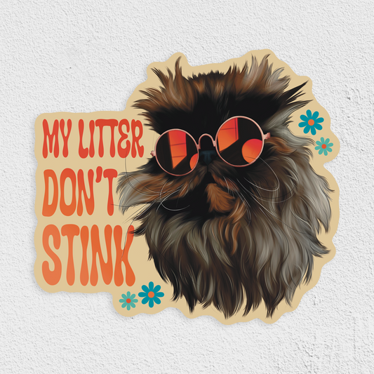 My Litter Don't Stink Waterproof Sticker