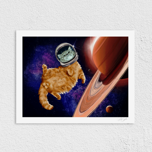 Puss In Space Art Print