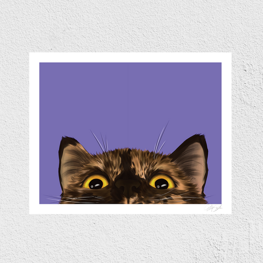 Peeking Tortie Art Print