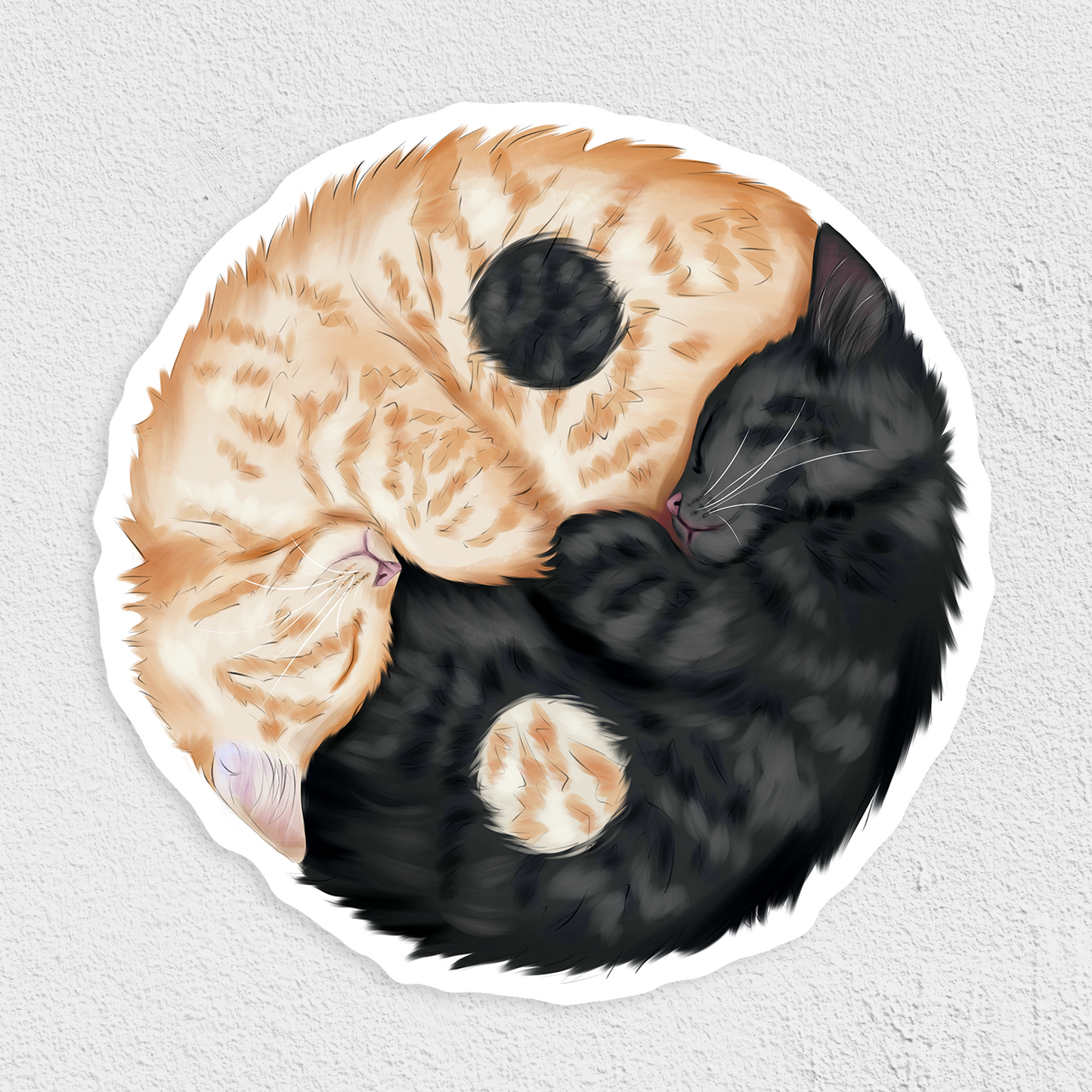 Yin Yang Kittens Waterproof Sticker