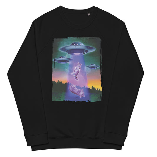 Floof Abduction Unisex Organic Raglan Sweatshirt